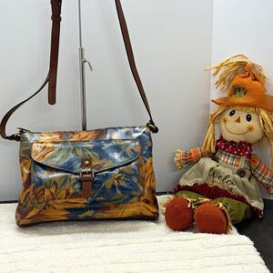 Patricia Nash Kirby East West Leather Crossbody Bag NWT Marigold Harvest Fall